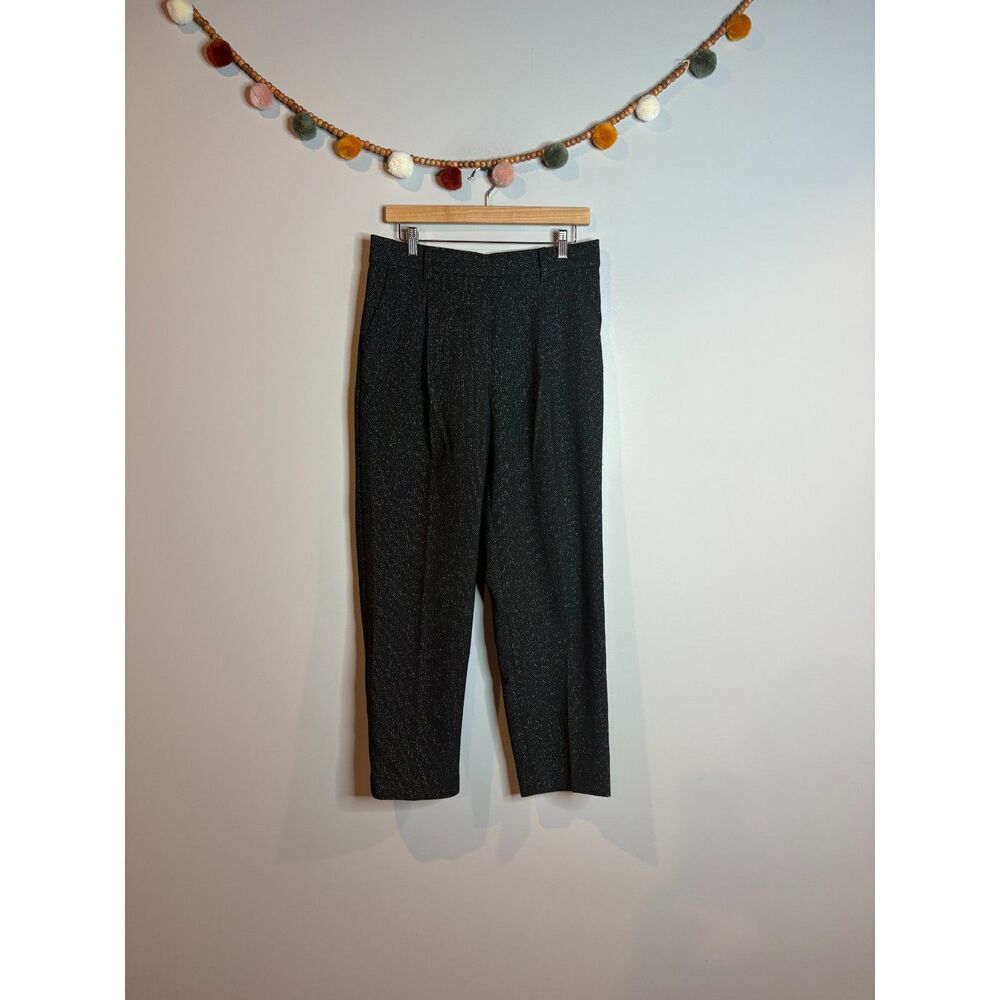 Loft black and silver shimmery pull on pants